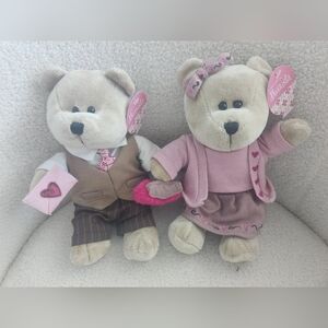 2007 Starbucks Bearista Bear Collection 58th 59th Valentines Day 9" Plush Set
